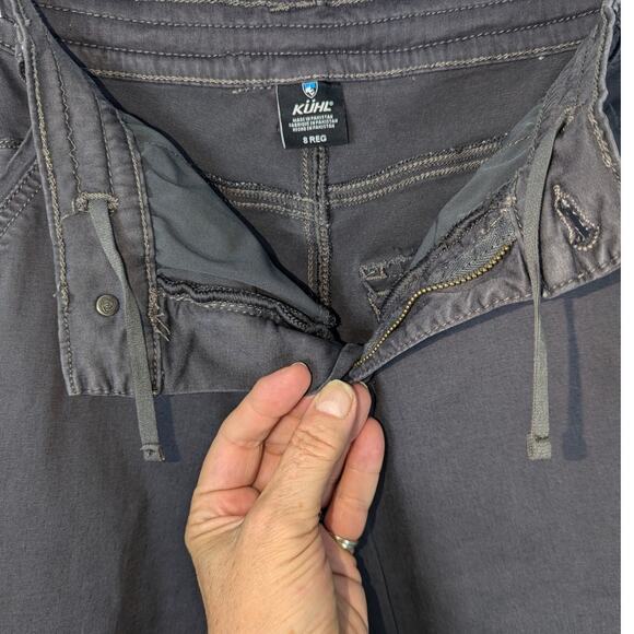 Kuhl Women's Cargo Pants Gray Inside Drawstring Waist Stretch 8 Regular - Picture 4 of 8